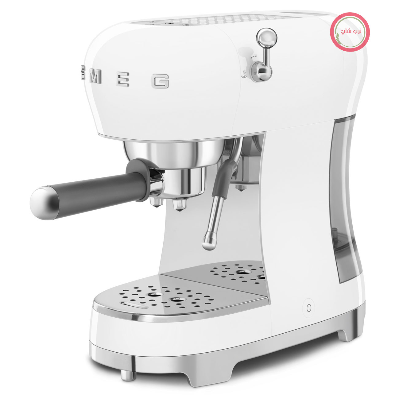 اسپرسو ساز اسمگ ایتالیا مدل Smeg ECF02WHEU رنگ سفید با طراحی کلاسیک دهه ۵۰